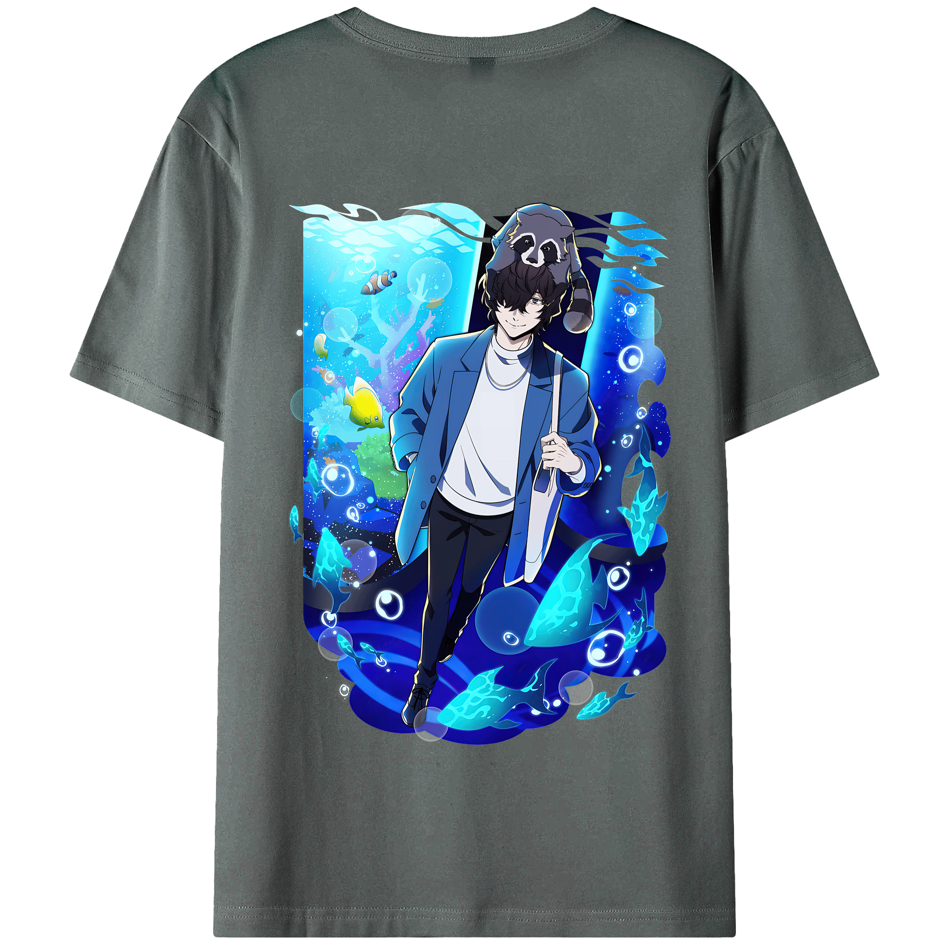 （画像用） 文豪ストレイドッグス Bungo Stray Dogs 綿100％半袖Tシャツ（背面プリント）